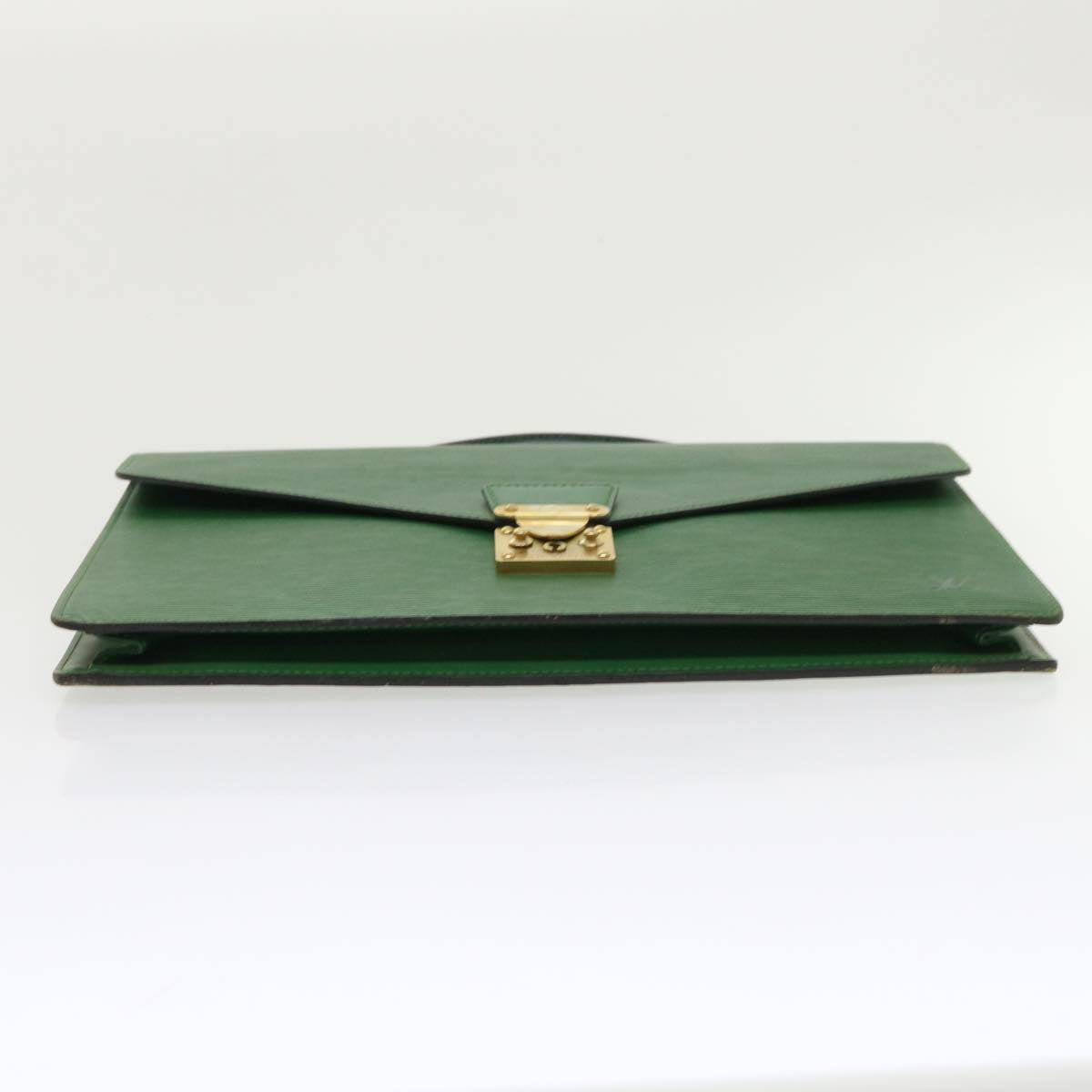 LOUIS VUITTON Epi Porte Documents Bandouliere Briefcase Green M54464 Auth 46011