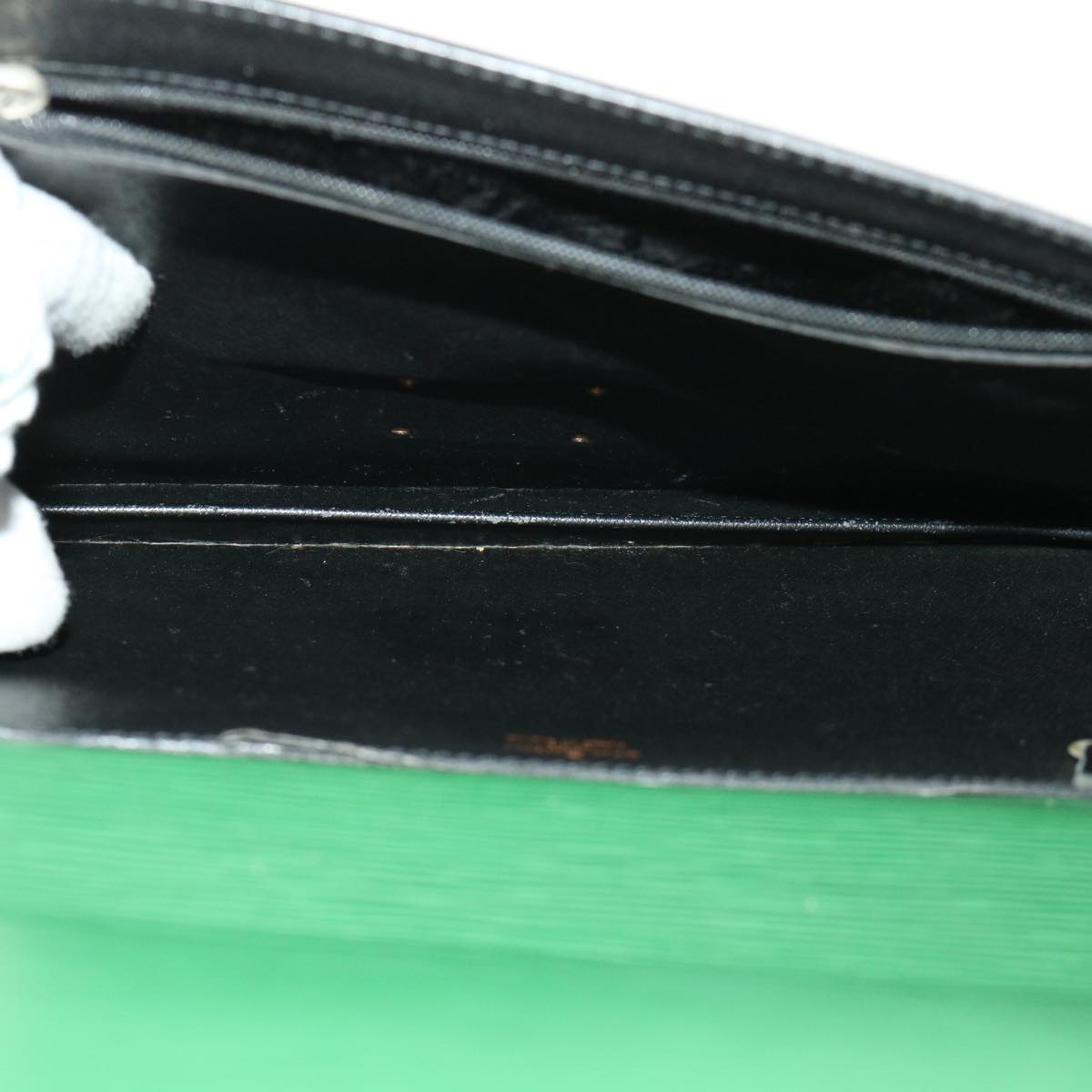 LOUIS VUITTON Epi Porte Documents Bandouliere Briefcase Green M54464 Auth 46011