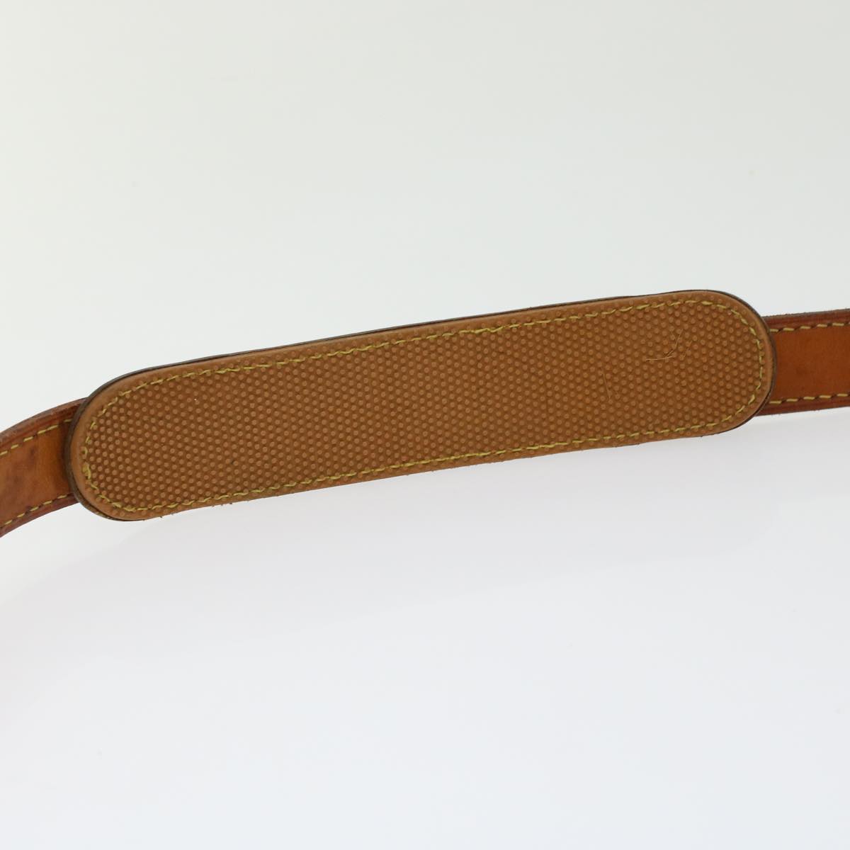 LOUIS VUITTON Shoulder Strap Leather Vintage 31.5""-38.6"" Beige LV Auth 46084
