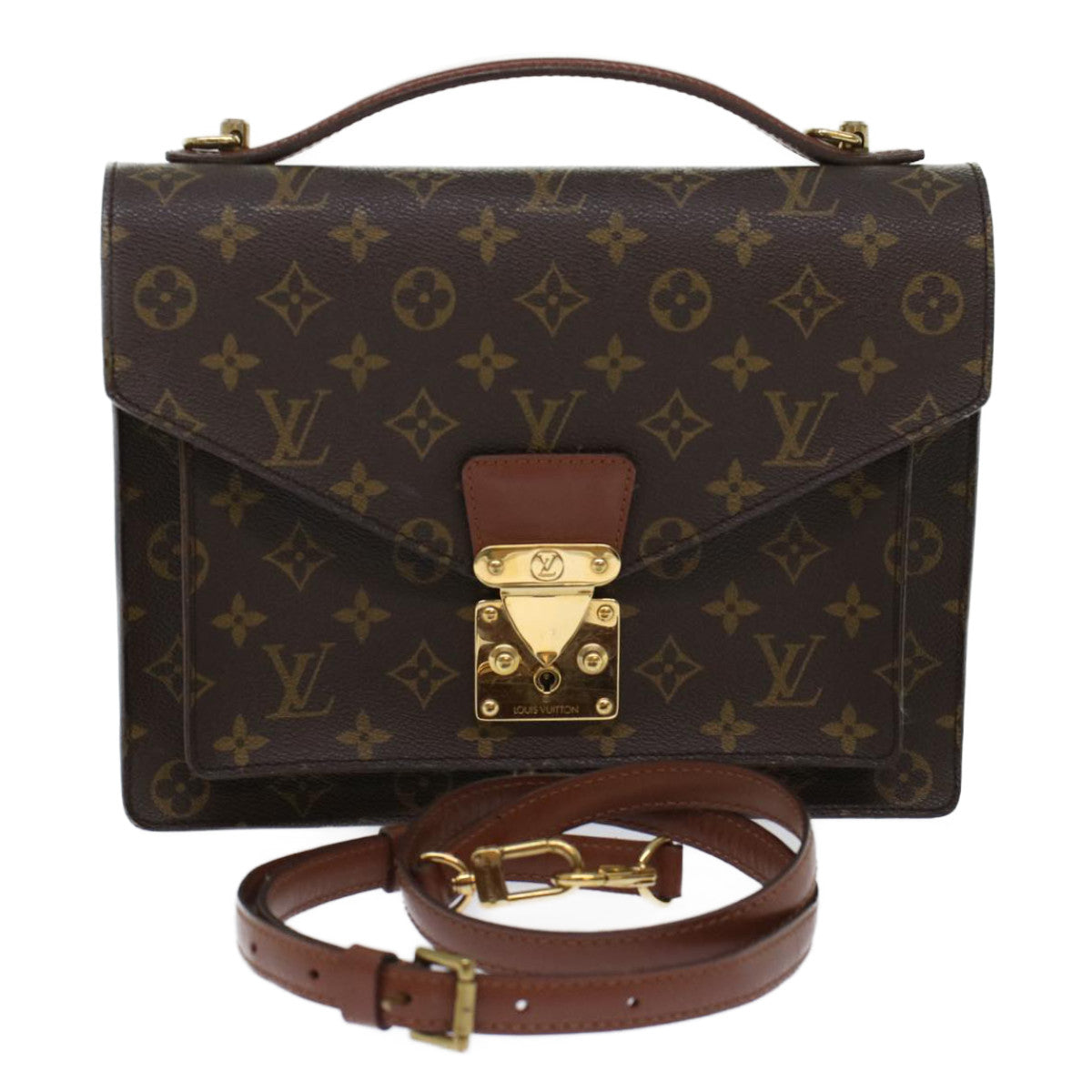 LOUIS VUITTON Monogram Monceau28 Hand Bag 2way M51185 LV Auth 46093