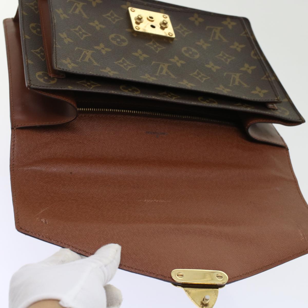 LOUIS VUITTON Monogram Monceau28 Hand Bag 2way M51185 LV Auth 46093