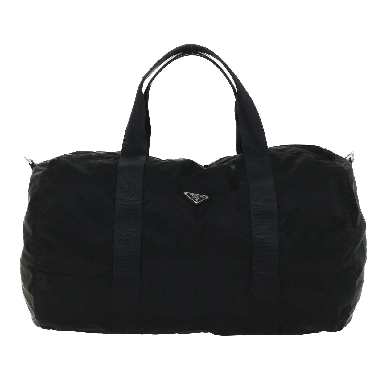 PRADA Boston Bag Nylon 2way Black Auth 46106