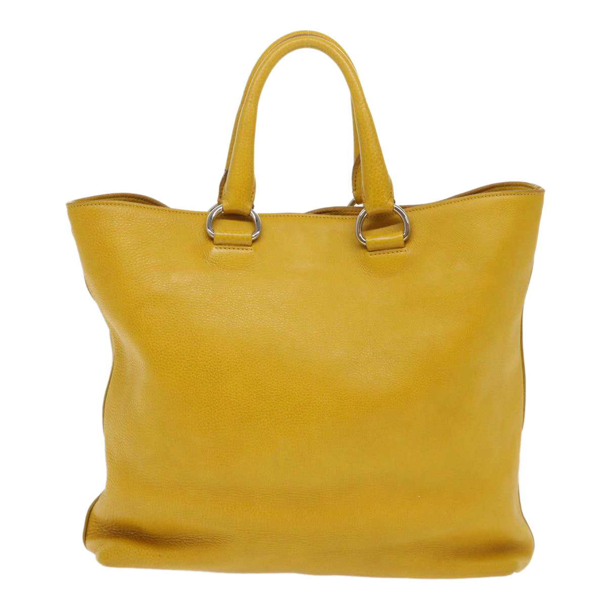 PRADA Shoulder Bag Leather 2way Yellow Auth 46149 - 0