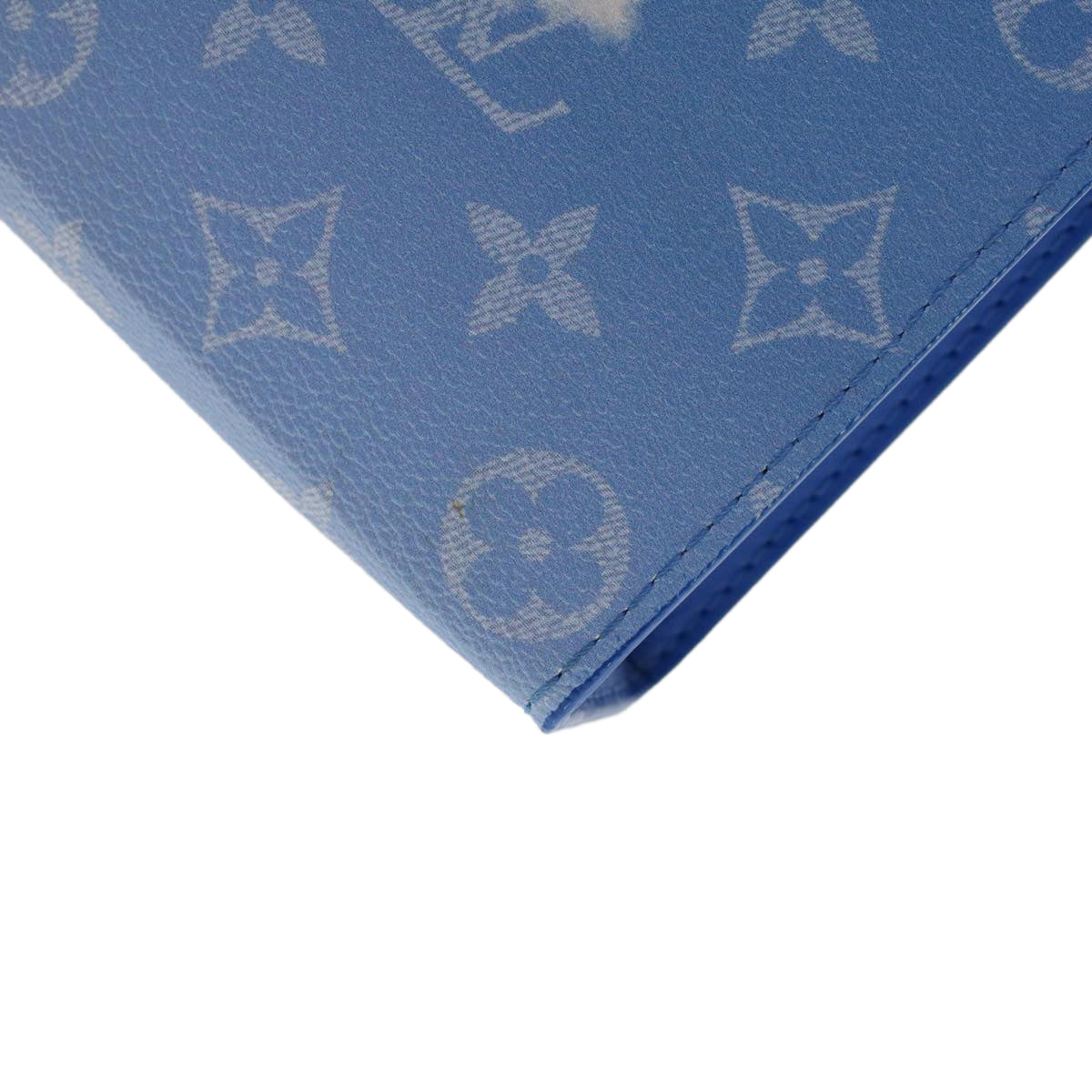 LOUIS VUITTON Monogram Clouds Pochette Voyage Clutch Bag Blue M45480 Auth 46151A