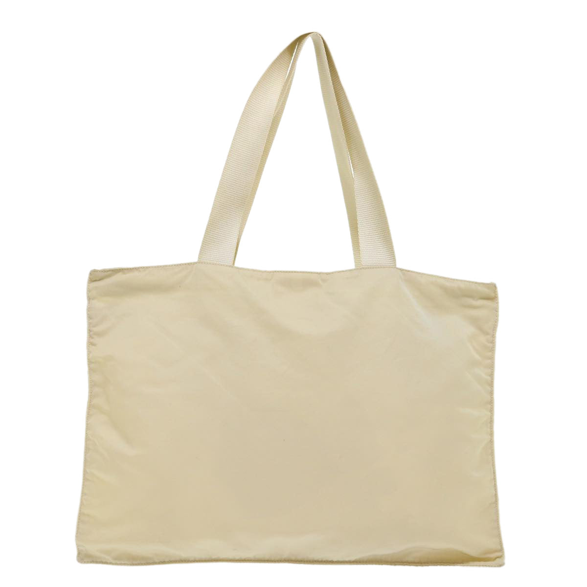 PRADA Tote Bag Nylon Cream Auth 46155 - 0