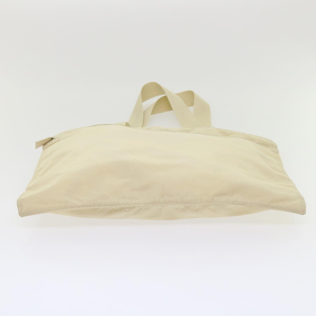 PRADA Tote Bag Nylon Cream Auth 46155