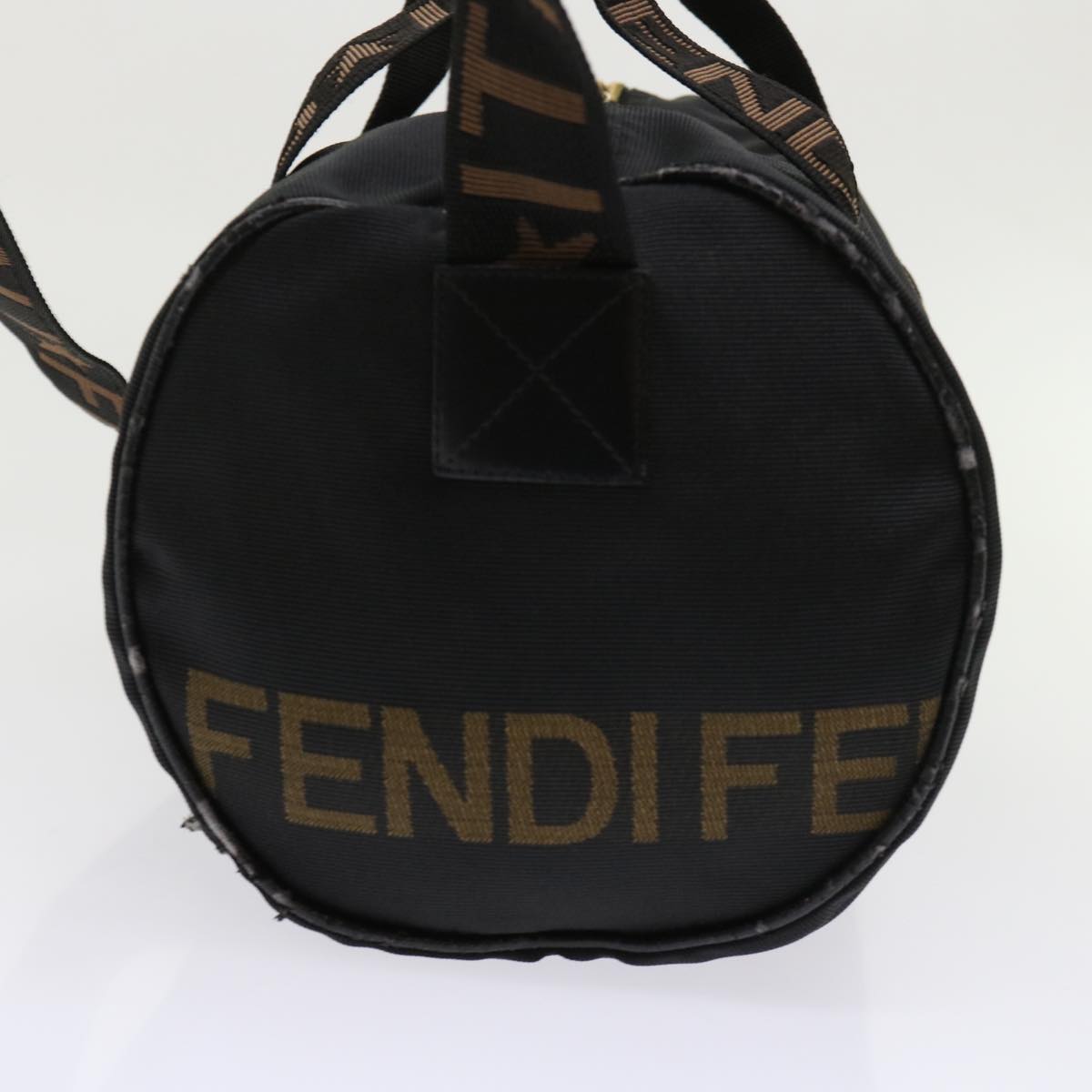 FENDI Boston Bag Nylon 2way Black Auth 46161