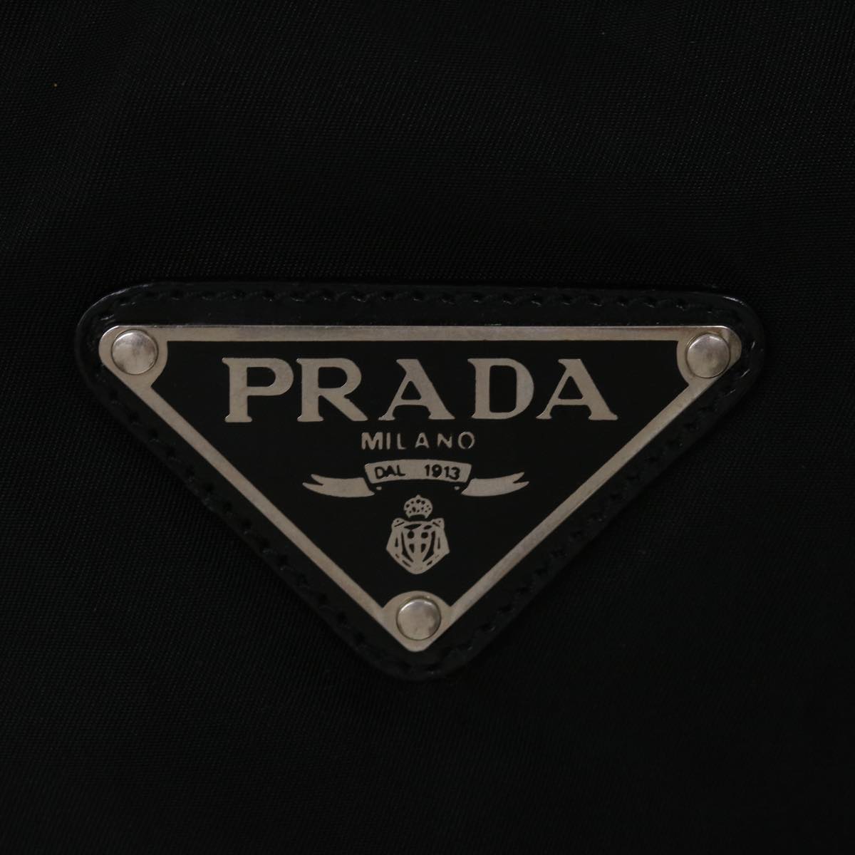 PRADA Boston Bag Nylon Black Auth 46163