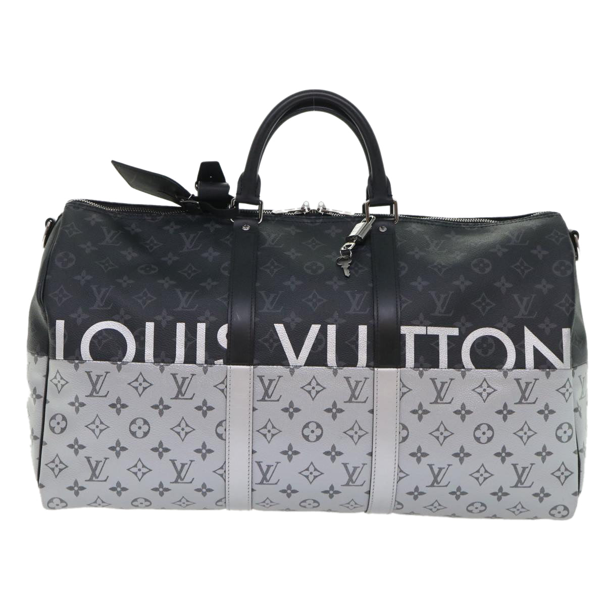 LOUIS VUITTON Eclipse Split Keepall Bandouliere 50 Boston Bag M43817 Auth 46325A