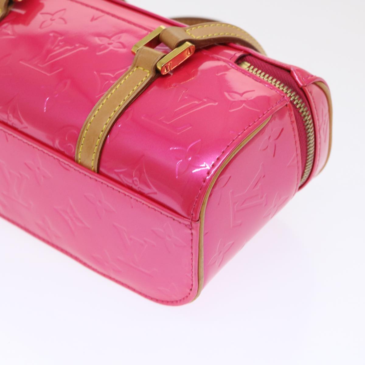 LOUIS VUITTON Monogram Vernis Sullivan Horizontal PM Fuchsia M91269 Auth 46334