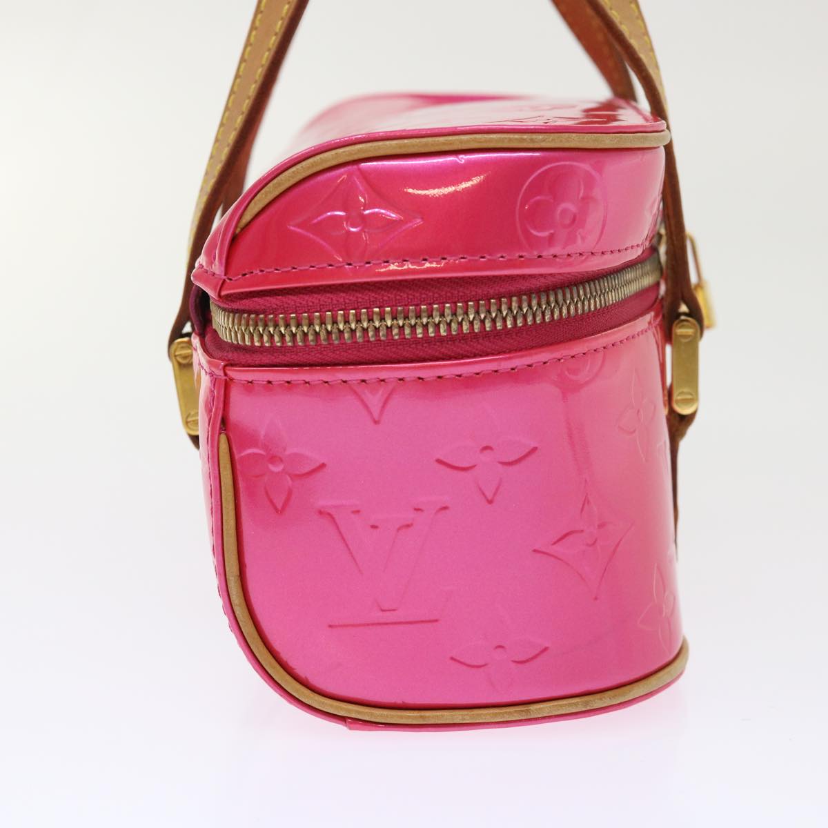 LOUIS VUITTON Monogram Vernis Sullivan Horizontal PM Fuchsia M91269 Auth 46334