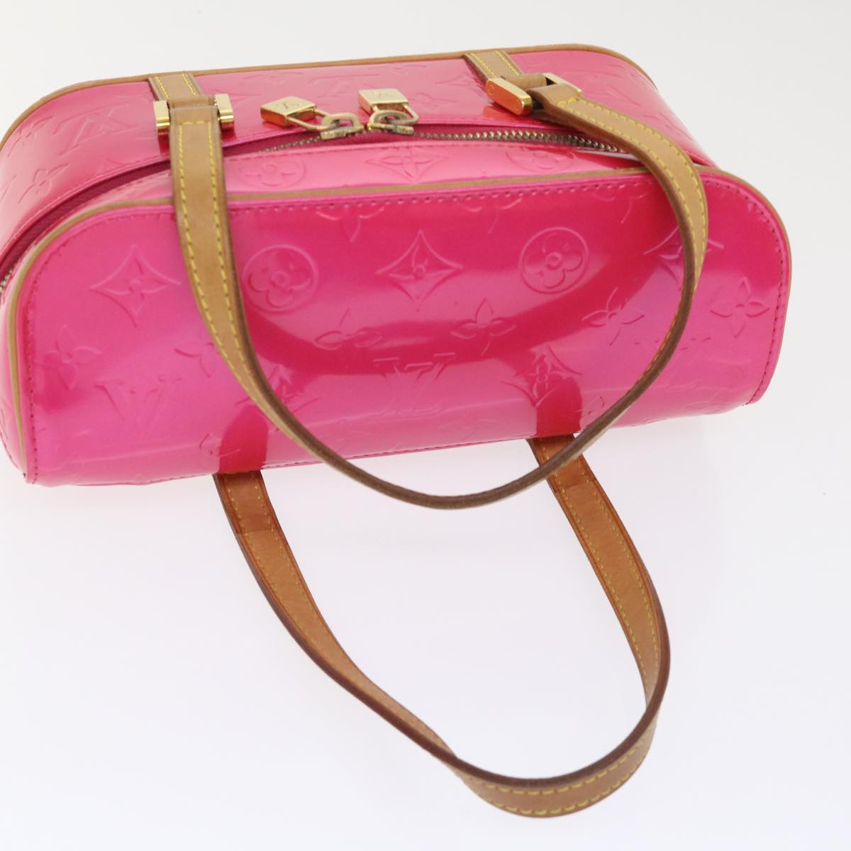 LOUIS VUITTON Monogram Vernis Sullivan Horizontal PM Fuchsia M91269 Auth 46334