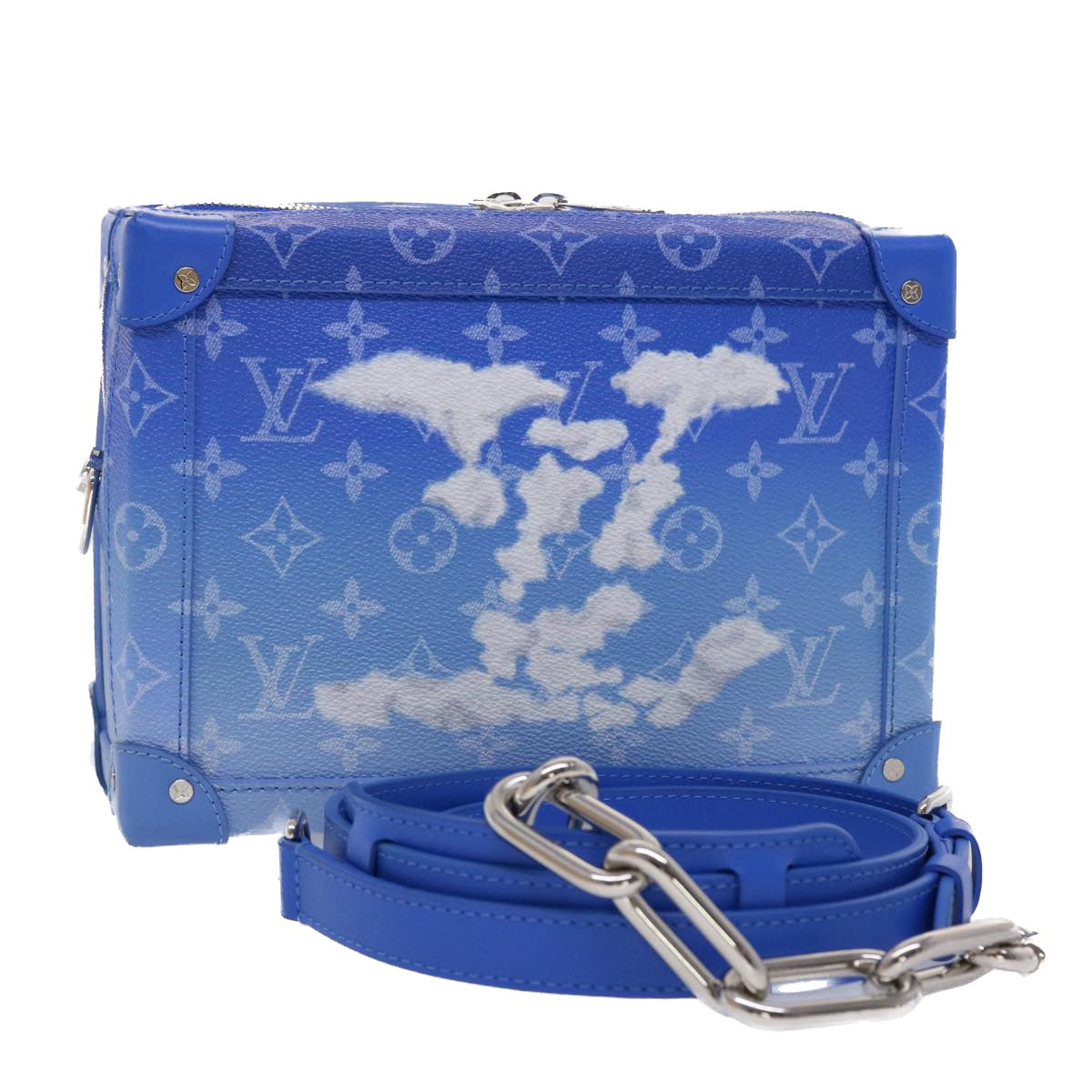 LOUIS VUITTON Monogram Clouds Soft Trunk Shoulder Bag Blue M45430 LV Auth 46350A