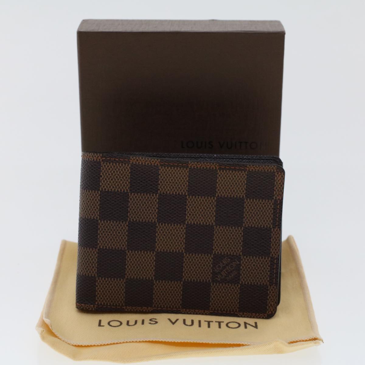 LOUIS VUITTON Damier Ebene Portefeuille Multipull Bifold Wallet N60895 LV 46371