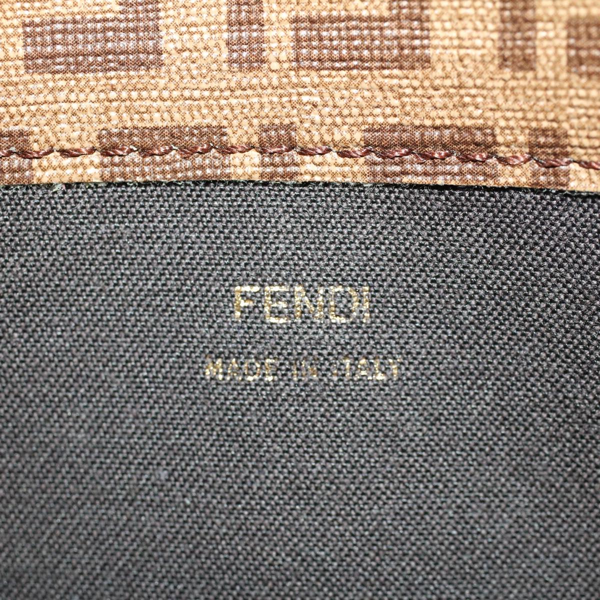 FENDI Zucchino Canvas Long Wallet Brown Auth 46402