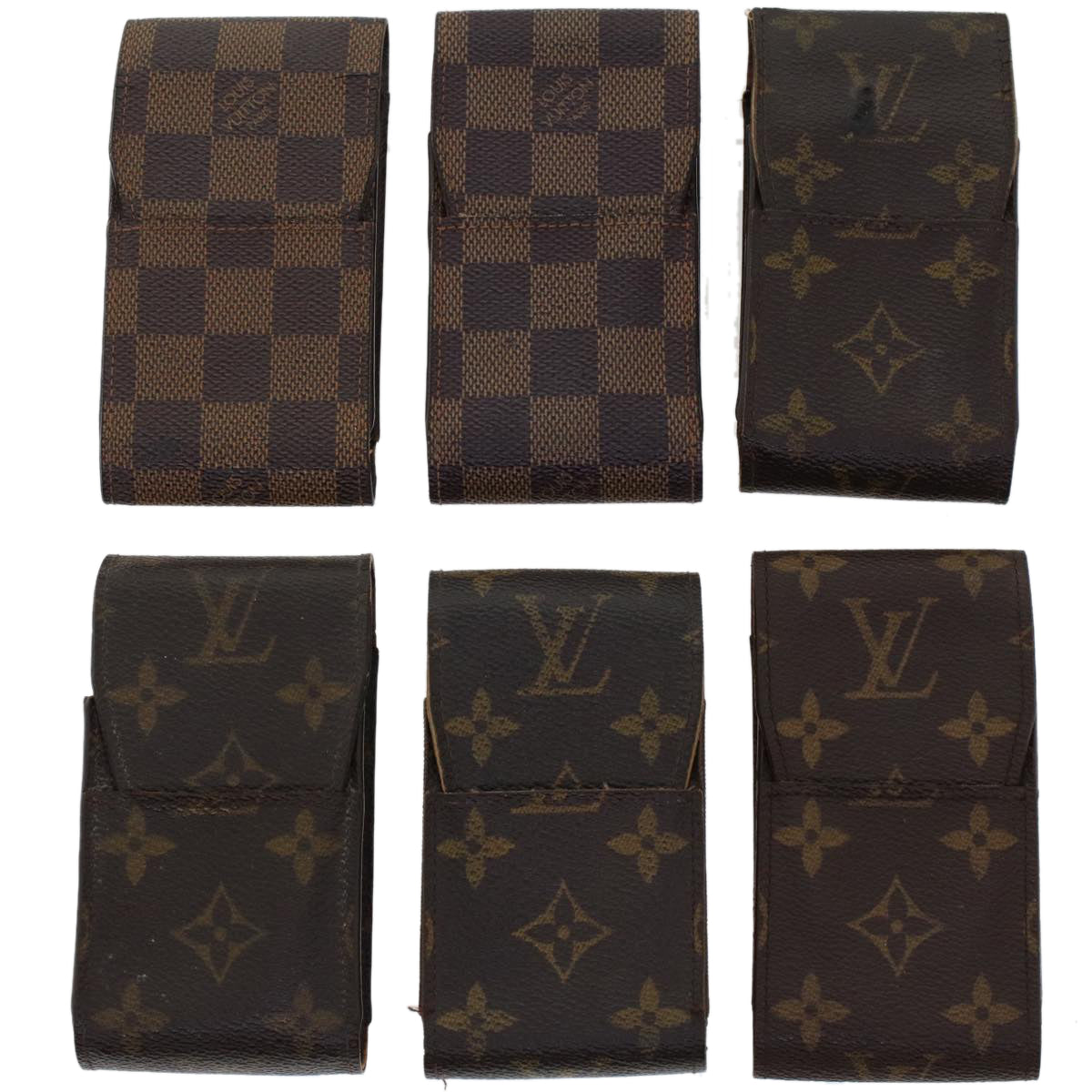 LOUIS VUITTON Monogram Damier Ebene Cigarette Case 6Set LV Auth 46531