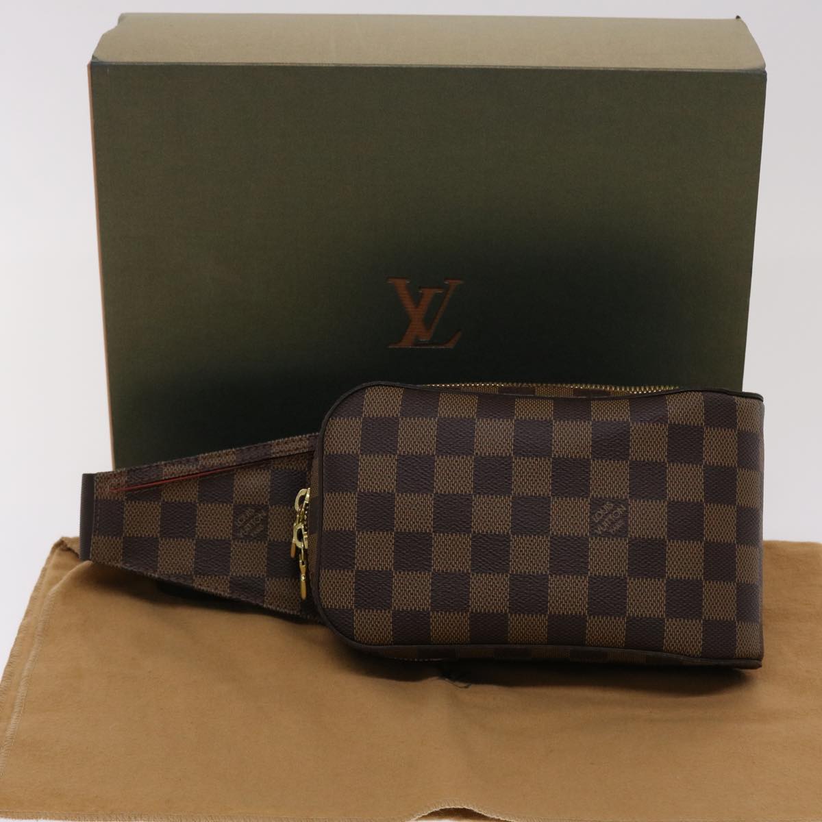 【Instagram 24 hours SALE】LOUIS VUITTON Damier Ebene Geronimos Shoulder Bag N51994 LV Auth 46568A    ※Coupon cannot be used