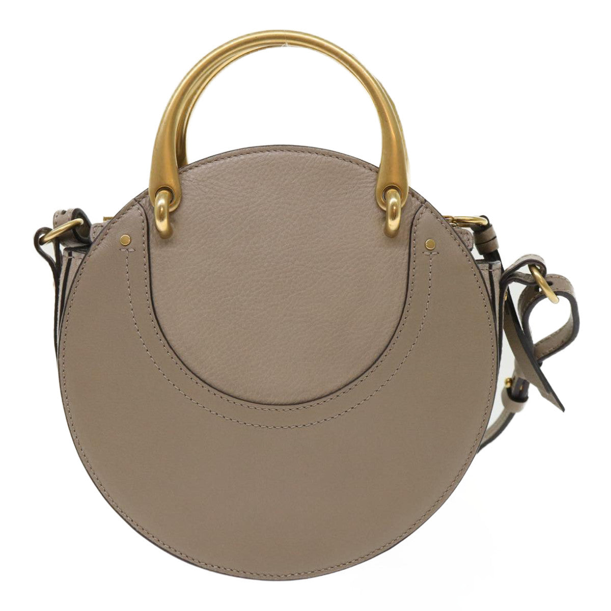 Chloe Picou Shoulder Bag Suede Leather 2way Gray Auth 46666