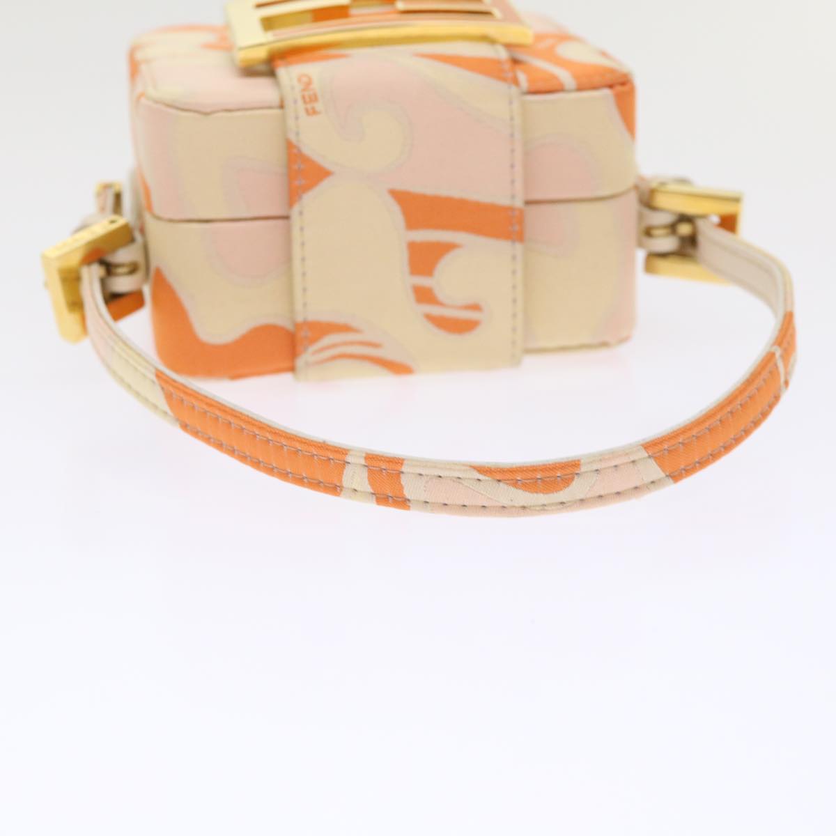 FENDI Mini Mamma Baguette Pouch Nylon Orange Auth 46674