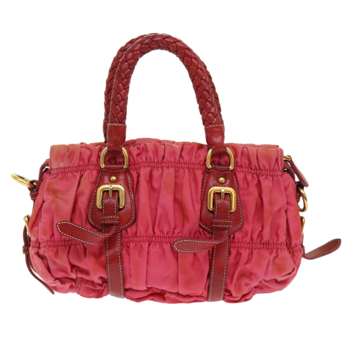 PRADA Hand Bag Nylon 2way Red Auth 46678 - 0