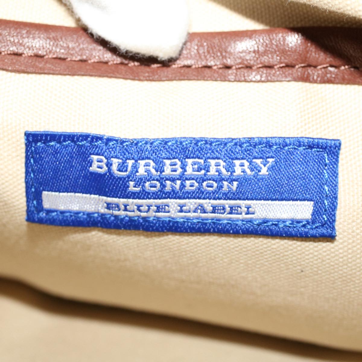 BURBERRY Nova Check Shoulder Bag Canvas Leather White Auth 46686