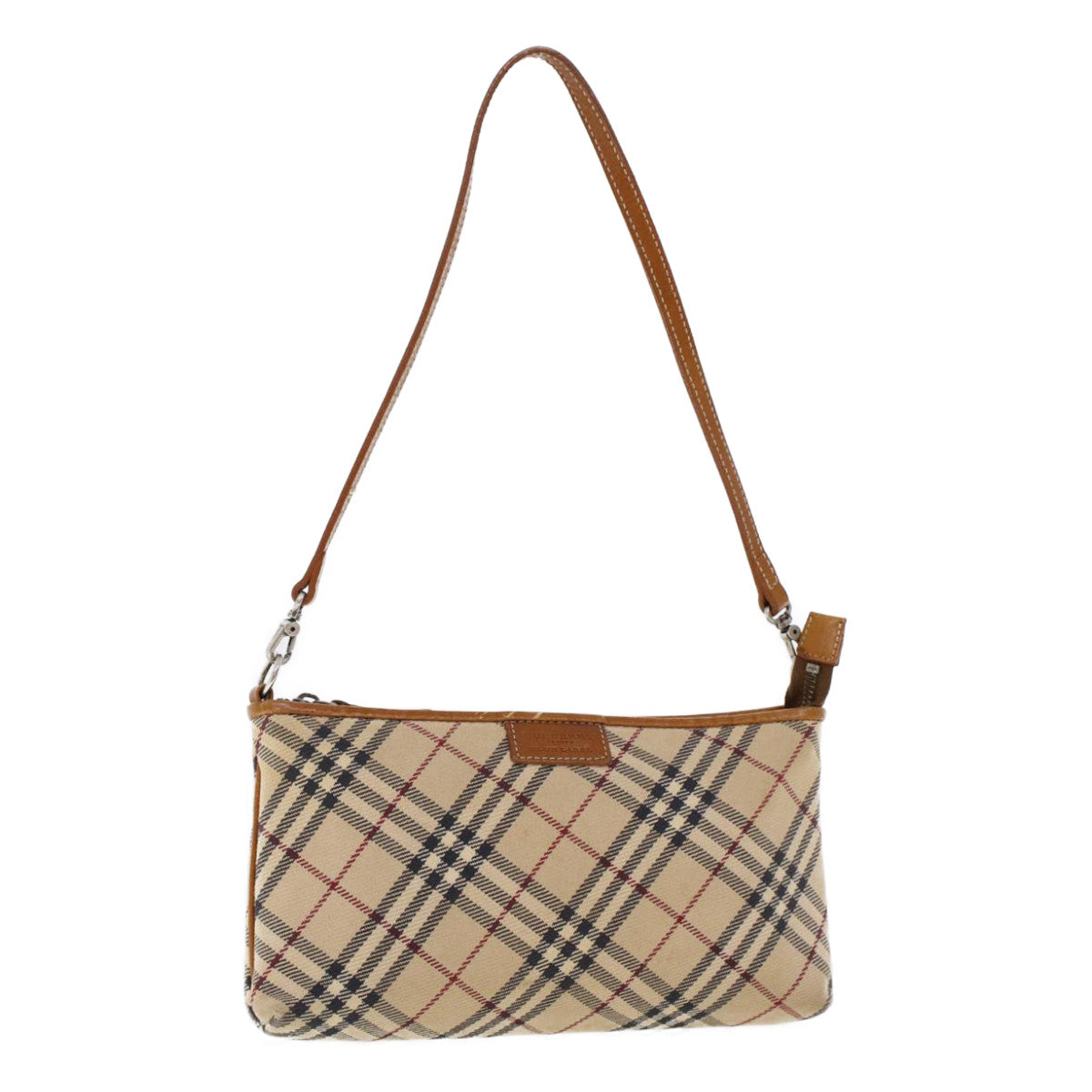 BURBERRY Nova Check Hand Bag Canvas Beige Auth 46687