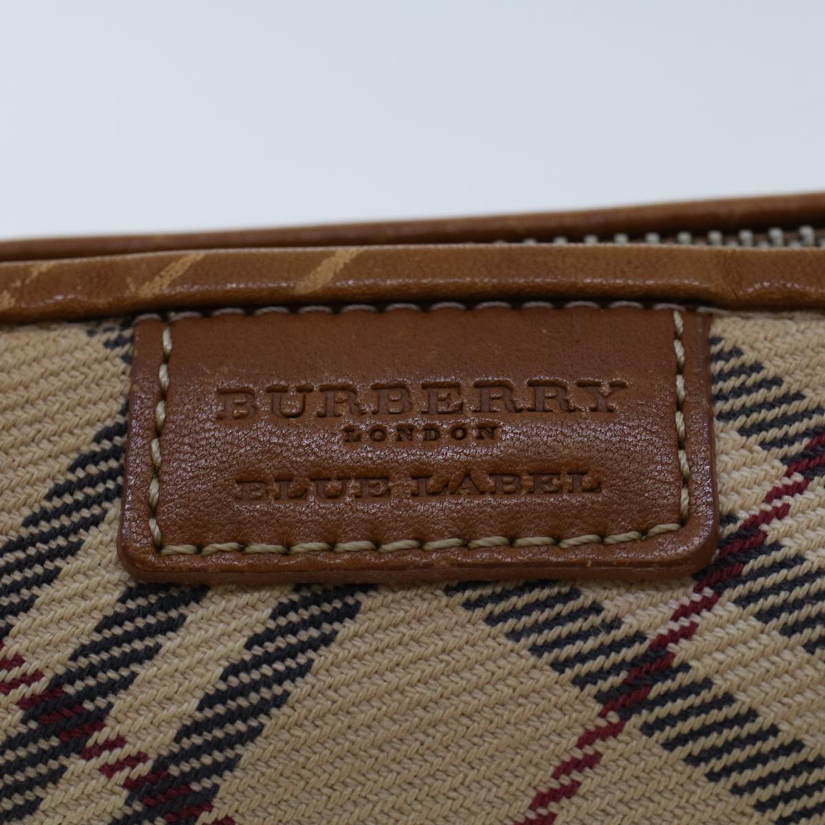 BURBERRY Nova Check Hand Bag Canvas Beige Auth 46687