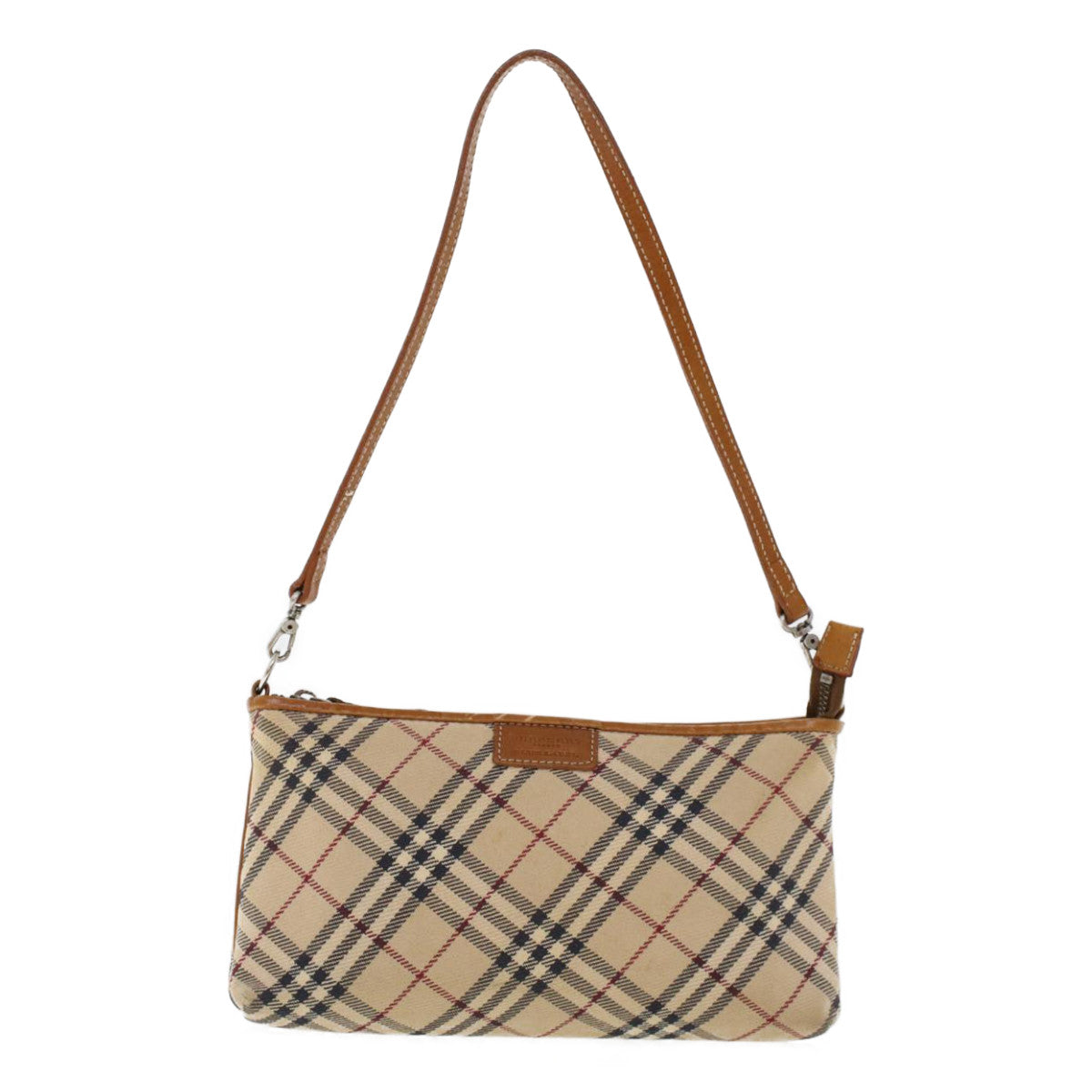 BURBERRY Nova Check Hand Bag Canvas Beige Auth 46687