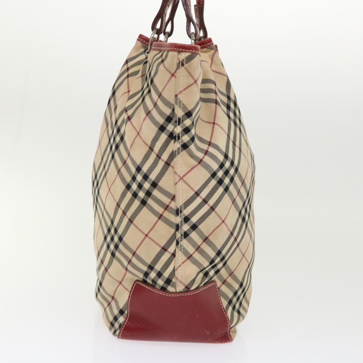 BURBERRY Nova Check Tote Bag Nylon Beige Auth 46688