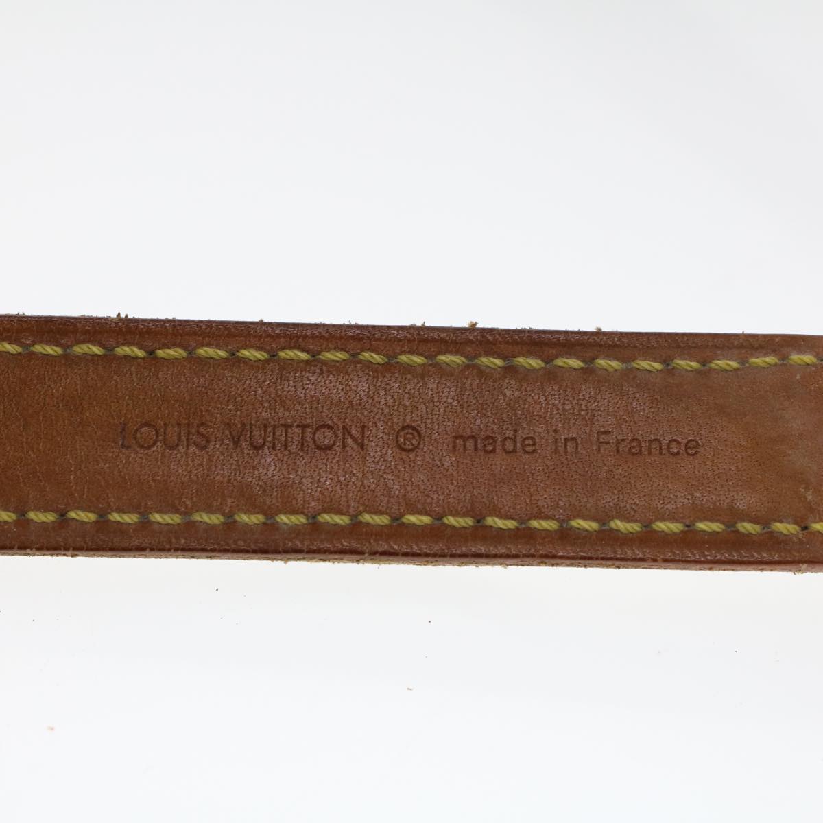 LOUIS VUITTON Shoulder Strap Leather 31.5""-38.2"" Beige LV Auth 46690