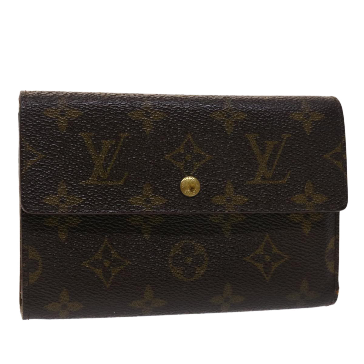 LOUIS VUITTON Monogram Porte Tresor Etui Papie Wallet M61202 LV Auth 46800