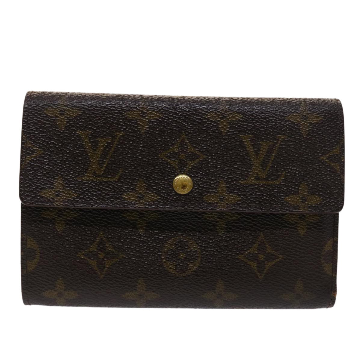 LOUIS VUITTON Monogram Porte Tresor Etui Papie Wallet M61202 LV Auth 46800