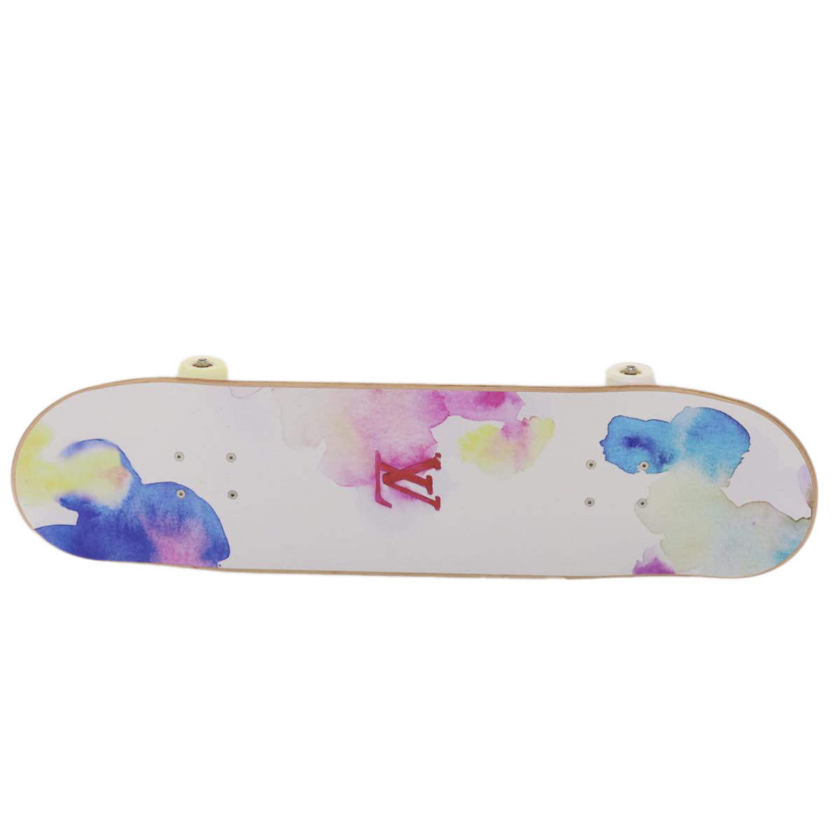 LOUIS VUITTON Monogram Water Color Skateboard Wood 22SS White GI0622 Auth 46805A