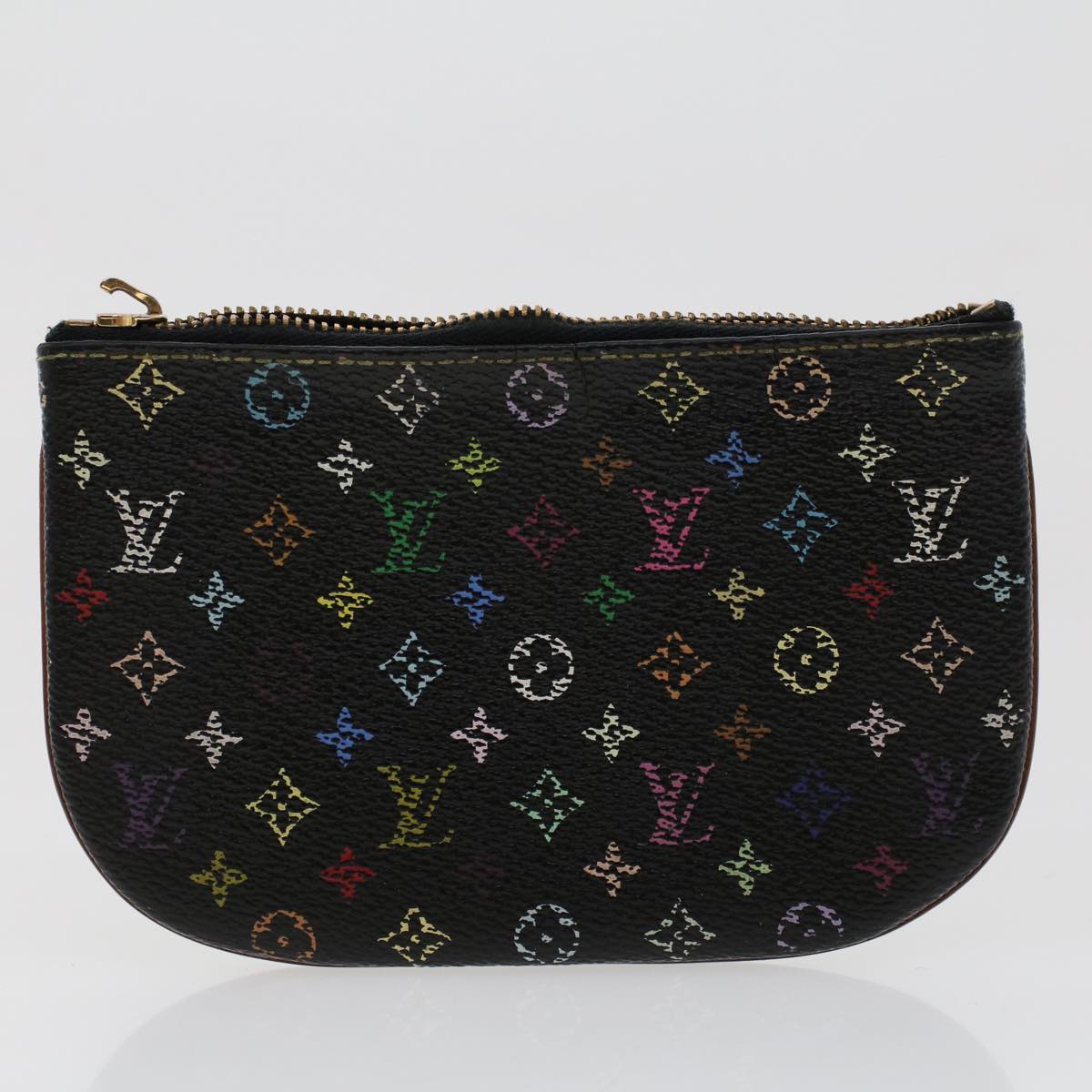 LOUIS VUITTON Monogram Multicolor Key Case 5Set Black LV Auth 46819