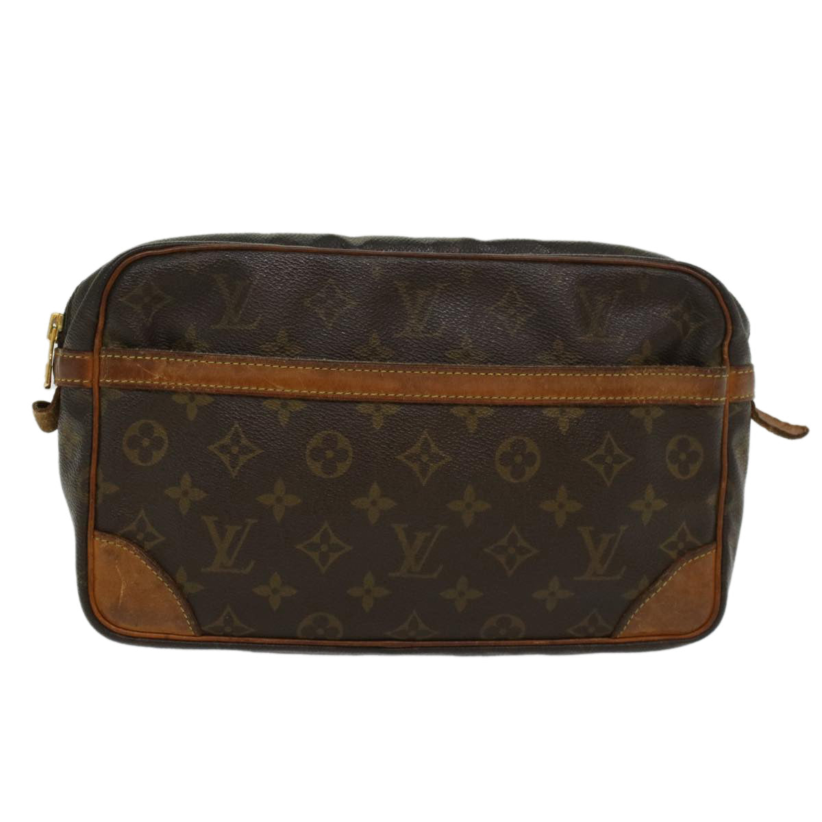 LOUIS VUITTON Monogram Compiegne 28 Clutch Bag M51845 LV Auth 46853