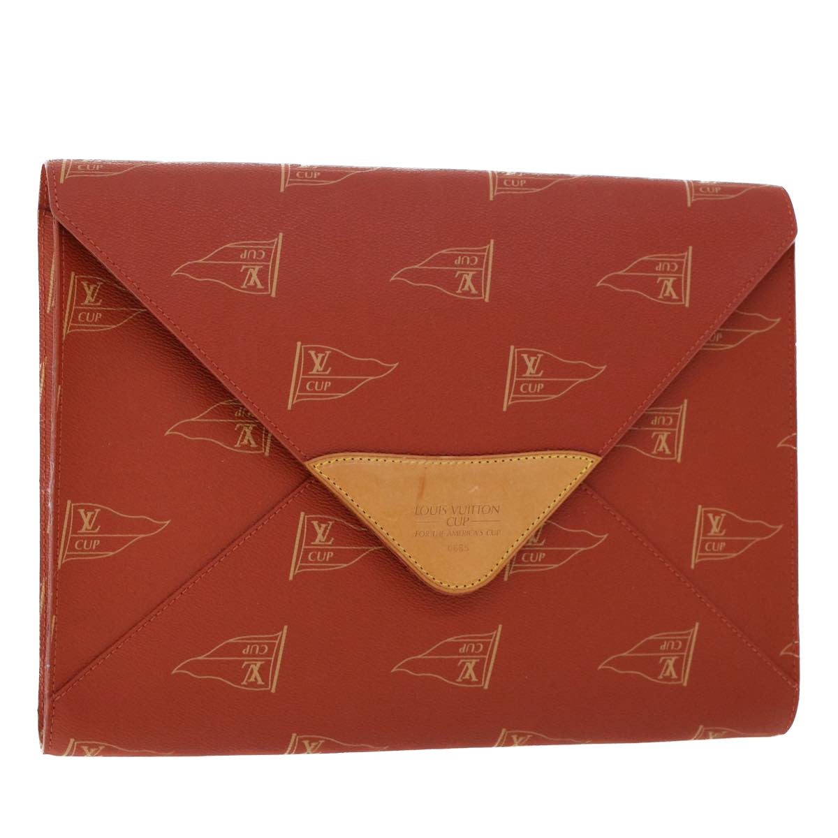 LOUIS VUITTON LV Cup Clutch Bag PVC Leather Orange LV Auth 46939