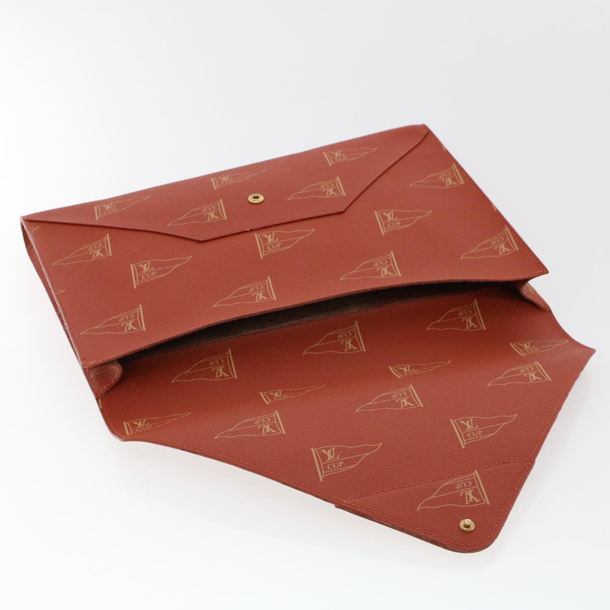 LOUIS VUITTON LV Cup Clutch Bag PVC Leather Orange LV Auth 46939