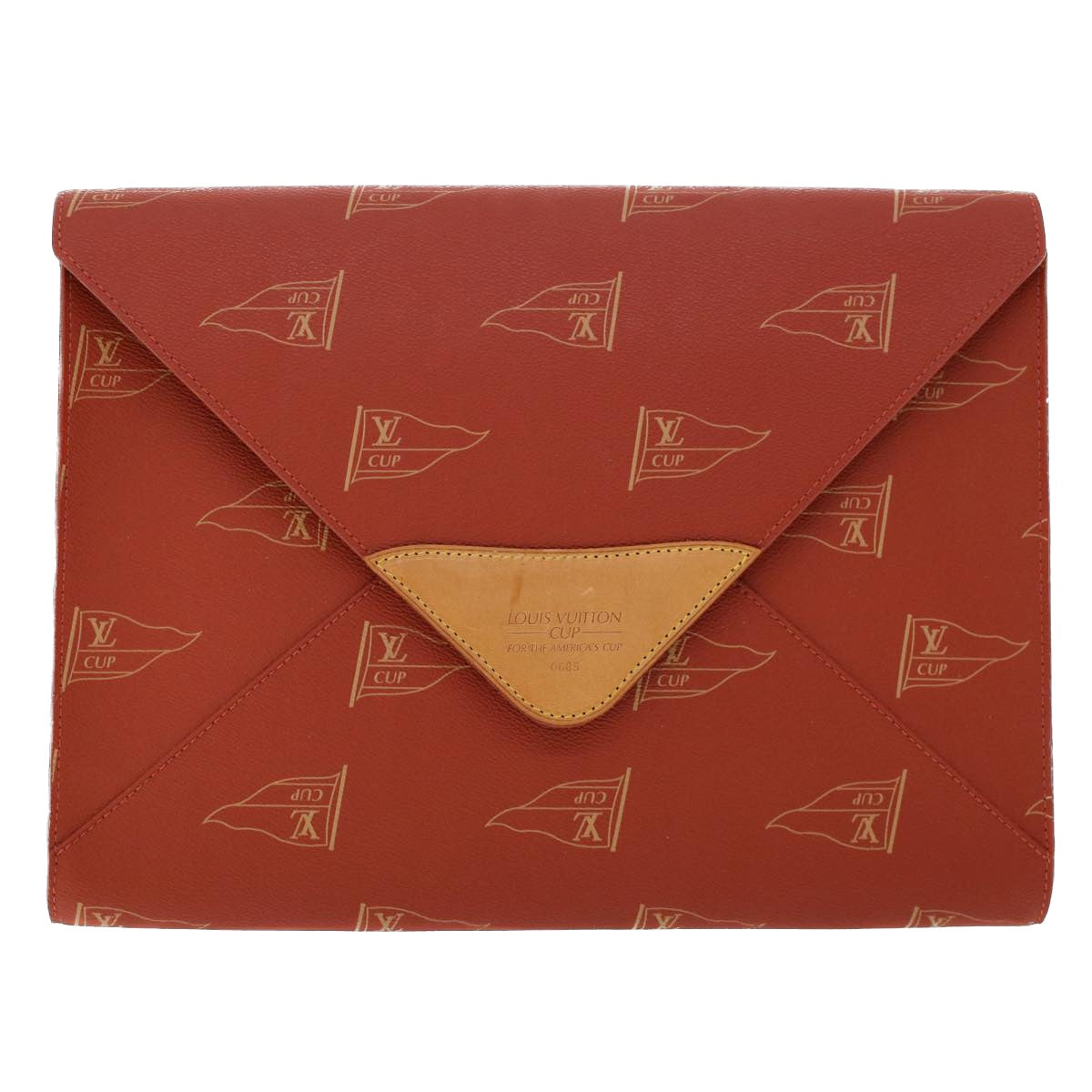 LOUIS VUITTON LV Cup Clutch Bag PVC Leather Orange LV Auth 46939