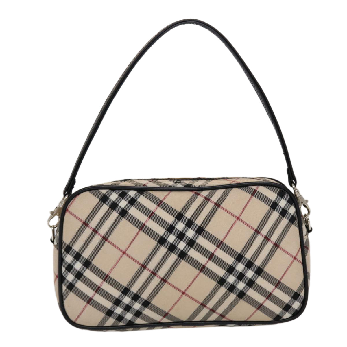 BURBERRY Nova Check Blue Label Pouch Nylon Beige Auth 46954 - 0