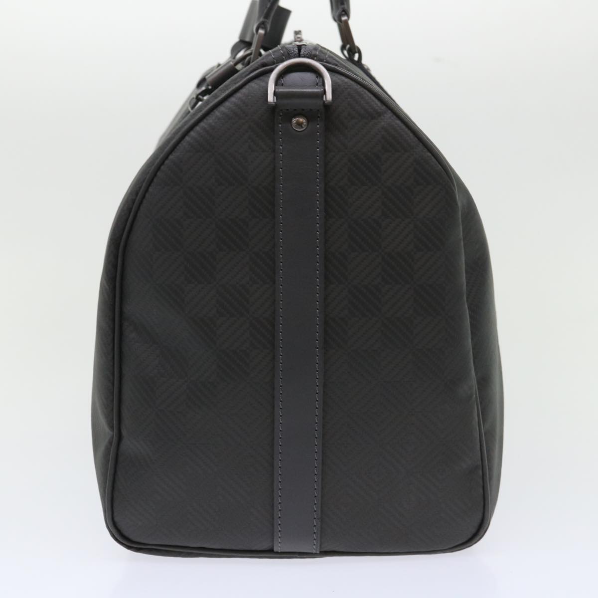 LOUIS VUITTON Damier Carbon Keepall Bandouliere 45 Boston Bag Black Auth 46967A