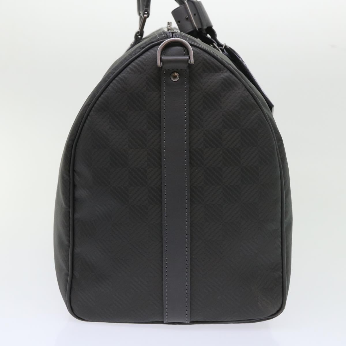 LOUIS VUITTON Damier Carbon Keepall Bandouliere 45 Boston Bag Black Auth 46967A