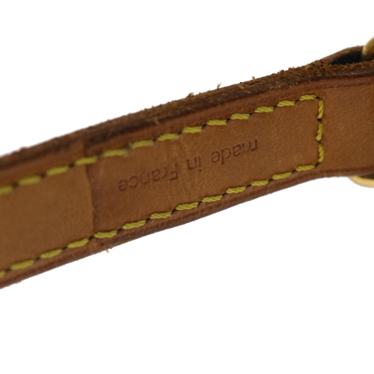 LOUIS VUITTON Shoulder Strap Leather 35.4"" Beige LV Auth 47001