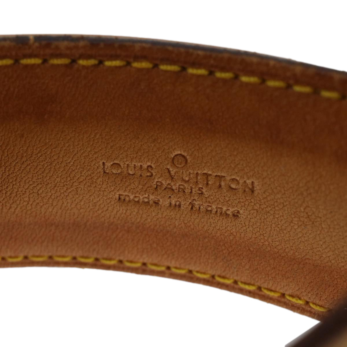 LOUIS VUITTON Shoulder Strap Leather Vintage 35.4""-42.5"" Beige LV Auth 47069