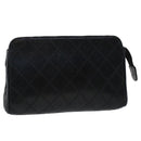 CHANEL Pouch Lamb Skin Black CC Auth 47074-1