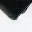 CHANEL Pouch Lamb Skin Black CC Auth 47074-14