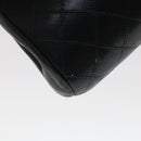 CHANEL Pouch Lamb Skin Black CC Auth 47074-15