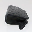 CHANEL Pouch Lamb Skin Black CC Auth 47074-4