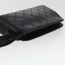 CHANEL Pouch Lamb Skin Black CC Auth 47074-5