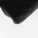 CHANEL Pouch Lamb Skin Black CC Auth 47074-8