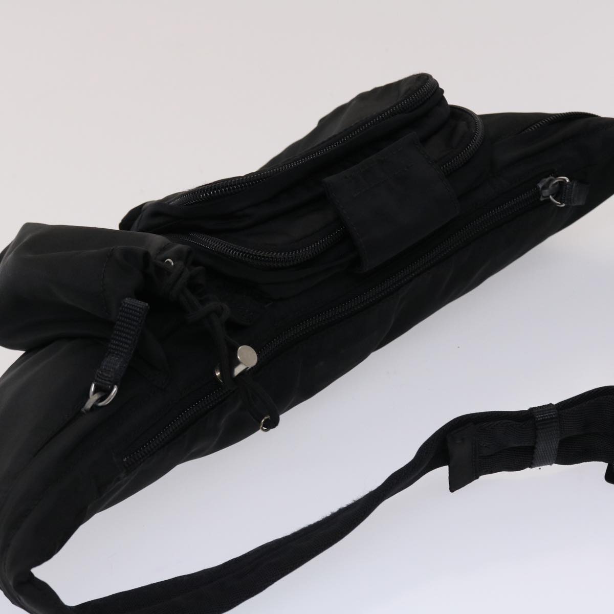 PRADA Waist bag Nylon Black Auth 47101